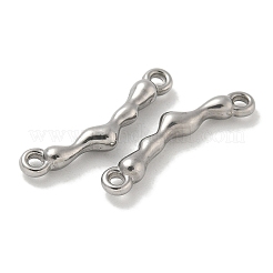 304 Stainless Steel Curved Textured Stick Connector Charms&nbsp;STAS-Q334-48P