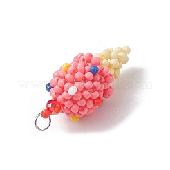 Glass Seed Beaded Ice Cream Pendants&nbsp;PALLOY-MZ00550-01