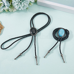2Pcs 2 Colors PU Leather Lariat Necklace&nbsp;NJEW-GF0001-16