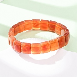 Dyed & Heated Natural Carnelian Faceted Beaded Stretch Bracelets for Women&nbsp;BJEW-K251-08C