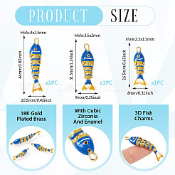 3Pcs 3 Styles Rack Plating Brass Pendants&nbsp;KK-TA0008-61B
