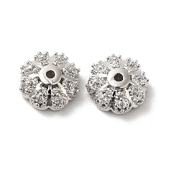 Brass Micro Pave Cubic Zirconia Bead Caps&nbsp;KK-E068-VF836-1