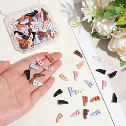 84Pcs 7 Colors Plastic Horn Buttons&nbsp;FIND-GF0008-26