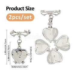 2Pcs Brass Brooches&nbsp;JEWB-FH00028