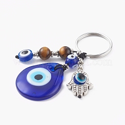 Teardrop Evil Eye Lampwork Keychain&nbsp;KEYC-JKC00244