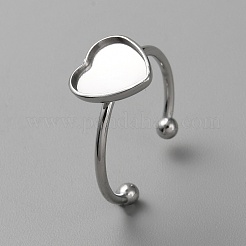 304 Stainless Steel Open Cuff Ring Components&nbsp;STAS-WH0048-05C-P