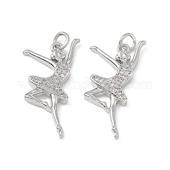 Brass Micro Pave Cubic Zirconia Pendants&nbsp;KK-E068-VB138
