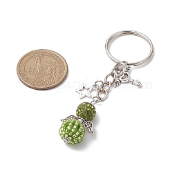 Alloy with Glass Seed Beads Keychain&nbsp;KEYC-MZ00010-05