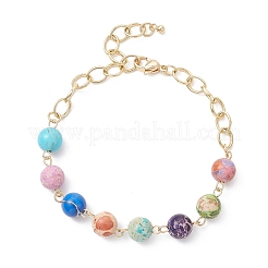 Natural Imperial Jasper Beads Link Bracelets&nbsp;BJEW-JB12161