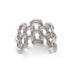 304 Stainless Steel Web Open Cuff Rings&nbsp;RJEW-K258-06P