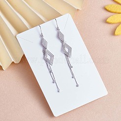 Anti-Tarnish Clear Cubic Zirconia Rhombus with Chain Tassel Dangle Earrings&nbsp;JE1041A