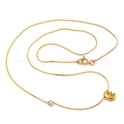 304 Stainless Steel Micro Pave Cubic Zirconia Pendant Necklaces&nbsp;LS-NJEW-H017-01G-E