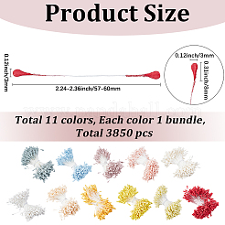 11 Bundles 11 Colors Gypsum with Cotton Cord Artificial Flower Core&nbsp;DIY-GF0014-55