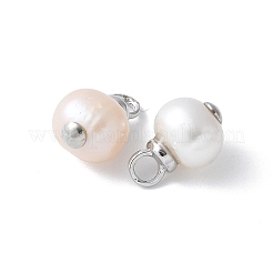 Brass with Natural Pearl Pendants&nbsp;KK-F892-35P