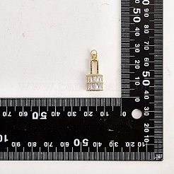 5Pcs Brass Micro Pave Clear Cubic Zirconia Pendants&nbsp;ZIRC-SZ0003-24