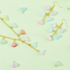 140Pcs 7 Colors Acrylic Lotus Charms&nbsp;FIND-SC0019-60