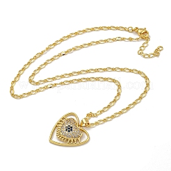 Brass Pave Clear & Blue Cubic Zirconia Peach Heart Pendant Necklaces for Women&nbsp;LS-NJEW-Q346-04G-01