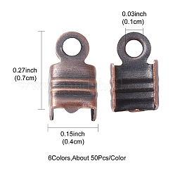 300Pcs 6 Colors Iron Folding Crimp Ends&nbsp;IFIN-YW0003-25