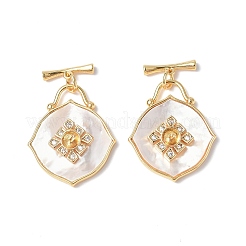 Rhombus Shell Toggle Clasps&nbsp;KK-P223-09G