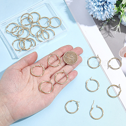 12 Pairs 304 Stainless Steel Hoop Earrings&nbsp;EJEW-BBC0002-38A