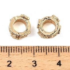 Brass Micro Pave Clear Cubic Zirconia Rondelle Wheel European Beads&nbsp;KK-C155-10G
