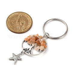 25Pcs Styles Tibetan Style Alloy Mixed Stone Tree of Life Kaychians&nbsp;KEYC-JKC01327