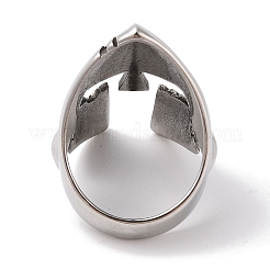 Non-Tarnish 304 Stainless Steel Spartan Soldier Helmet Finger Rings for Men&nbsp;RJEW-U005-05AS