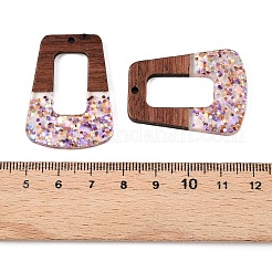 Epoxy Resin & Walnut Wood Pendants&nbsp;RESI-T057-13C