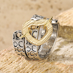Hammered Alloy Finger Link Rings for Women&nbsp;FS-WG9B92C-04