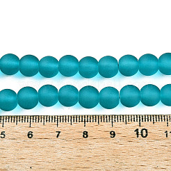 Frosted Transparent Glass Beads Strands&nbsp;X-GLAA-S031-8mm-37-01