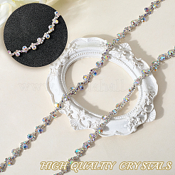 S-shaped Glass Rhinestone and Iron Cup Chains&nbsp;DIY-WH20032-25S-02