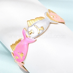 Ocean 304 Stainless Steel Enamel Fish Open Cuff Bangles for Women&nbsp;SA-CBA1A30-02A-G