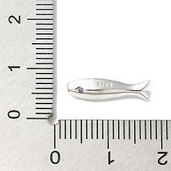 925 Sterling Silver Micro Pave Cubic Zirconia Spacer Beads&nbsp;STER-R003-03S