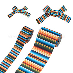 2 Rolls 2 Styles Stripe Pattern Printed Polyester Grosgrain Ribbon&nbsp;OCOR-TA0001-37C