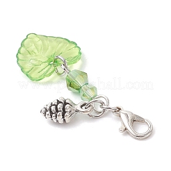 3Pcs Acrylic Leaf Pendant Decorations&nbsp;HJEW-JM04284