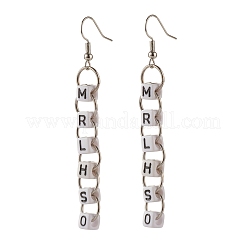 Word Ivrhes Long Brass Dangle Earrings for Women&nbsp;EJEW-JE04753