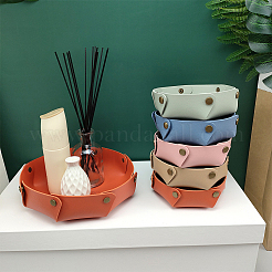 3Pcs 3 Colors PU Leather Storage Tray Box with Snap Button&nbsp;AJEW-WR0001-80