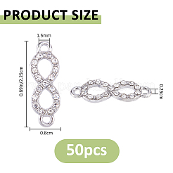 50Pcs Alloy Crystal Rhinestone Links/Connectors&nbsp;ALRI-FH0001-25P