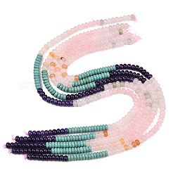 Natural Quartz & Dyed White Jade & Rose Quartz & Yellow Aventurine & Synthetic Turquois Beads Strands&nbsp;G-Z135-C07