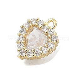 Brass Micro Pave Clear Cubic Zirconia Charms&nbsp;KK-B130-01G-01