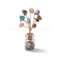 Natural & Synthetic Gemstone Chips Tree of Life Decorations&nbsp;AJEW-JD00016
