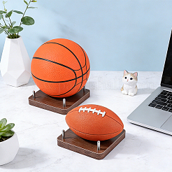 MDF Sport Ball Display Stands with Metal Support&nbsp;ODIS-WH0099-282