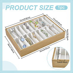 20 Grids PU Leather Bangle Organizer Display Trays&nbsp;BDIS-WH0008-19A