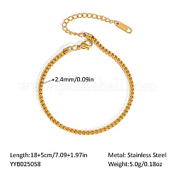 2.4MM 304 Stainless Steel Curb Chain Bracelets for Summer&nbsp;DB5520-2