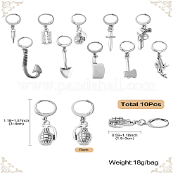 10Pcs 10 Style Killer's Weapon Theme Alloy Pendant Locking Stitch Markers&nbsp;HJEW-CJ00010