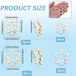 8Pcs 4 Styles Zinc Alloy Spring Gate Rings&nbsp;FIND-SP0003-82