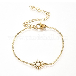 304 Stainless Steel Sun Link Bracelets&nbsp;BJEW-D308-01G