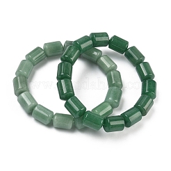 Column Natural Green Aventurine Beads Stretch Bracelets for Women Men&nbsp;BJEW-A148-01A-16