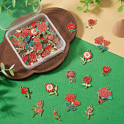 48Pcs 12 Styles Alloy Enamel Pendants&nbsp;ENAM-TA0004-12