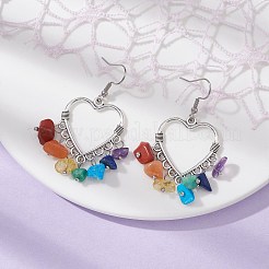 Natural Mixed Gemstone Chips Chandelier Earrings&nbsp;EJEW-JE05418-01